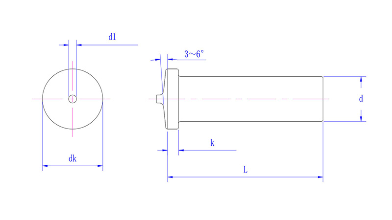 Headless studs for welding -drawing