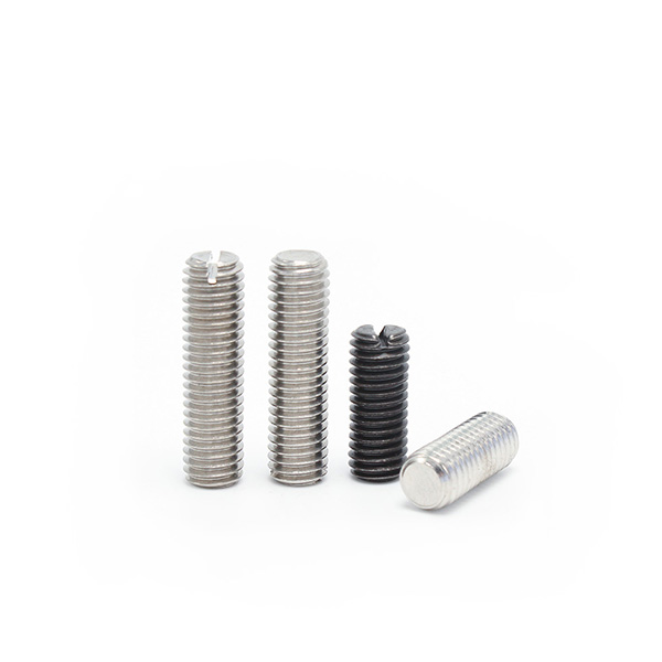 Slotted head set screws with flat point -1