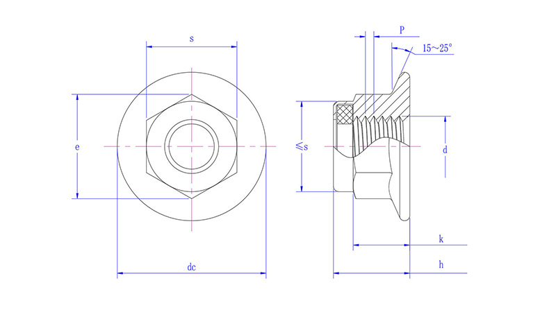 Prevailing Torque Type Hexagon Nuts With Flange And With Non-Metallic Insert -drawing m