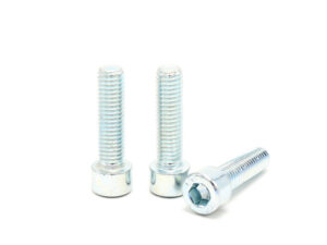 Photo of blue and white zinc plated hexagon socket screws