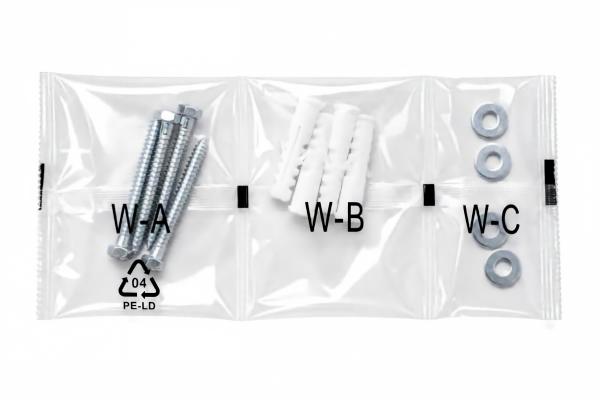 Custom multi-compartment hardware bag